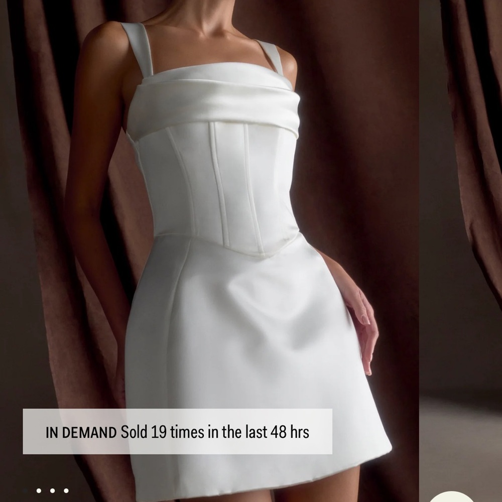Meshki White Pleated Sheath Mini Dress